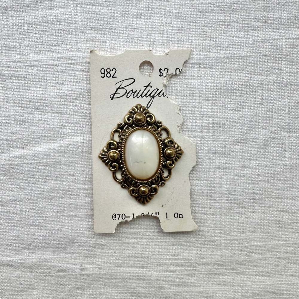 Vintage 80s Boutique Faux Pearl Gold Tone Victorian Revival Craft Embellishment